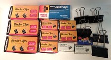 lot of 149 mini small medium large NEW binder clips 12 boxes 5 singles