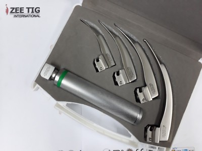Macintosh fiber optic maga light set of 4 blade and handle packed in box