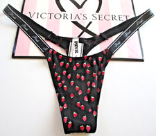 VICTORIA'S SECRET PINK Cotton High Leg Micro Thong Panty VS Strawberry S M L XL