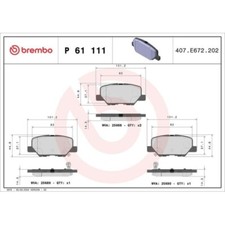 P 61 111 BREMBO Bremsbelagsatz, Scheibenbremse PRIME LINE