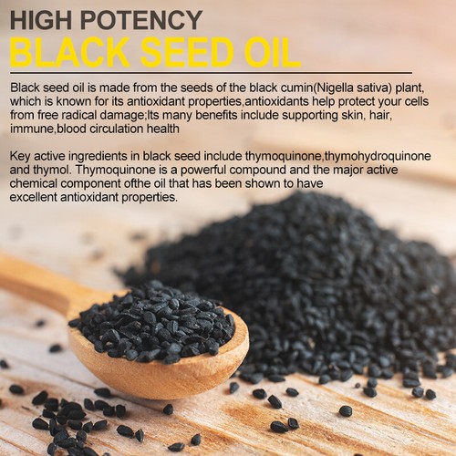 100% Pure Organic Premium Black Seed Oil Capsules 1000mg - Non-gmo & Gluten-Free - Picture 2 of 12