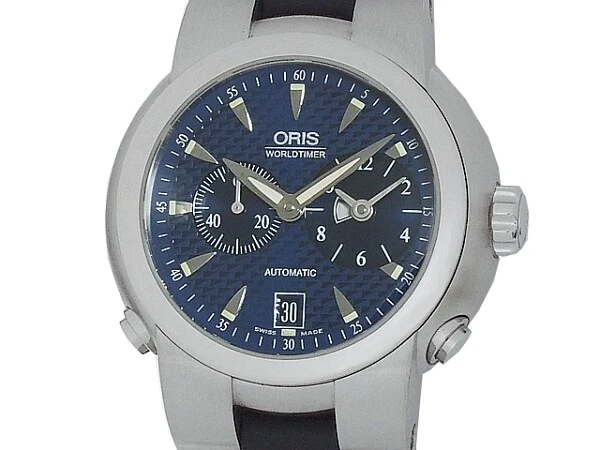 Wristwatch USED ORIS World Timer Calibre 690 deep blue face Black