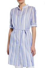 Túnica a rayas Lafayette 148 NY Randi periwinkle nueva con etiquetas $398