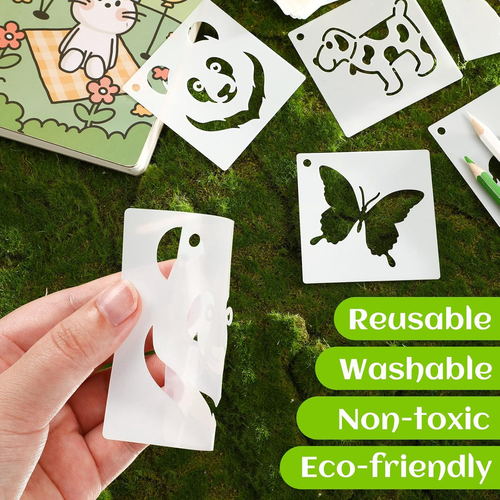 Augshy 56 Pieces Animal Stencils for Painting, 3 Inch Reusable Cute Animal Stenc - Picture 3 of 12