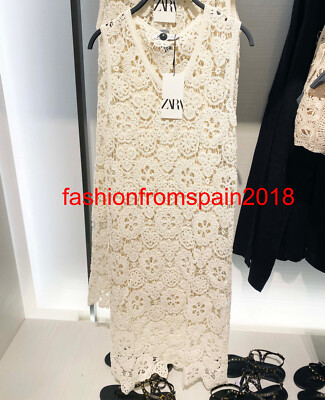 ZARA NEW WOMAN MIDI MACRAM KNIT DRESS ECRU S-XL 2893/031 | eBay ZARA NEW WOMAN MIDI MACRAM KNIT DRESS ECRU S-XL 2893/031 | eBay