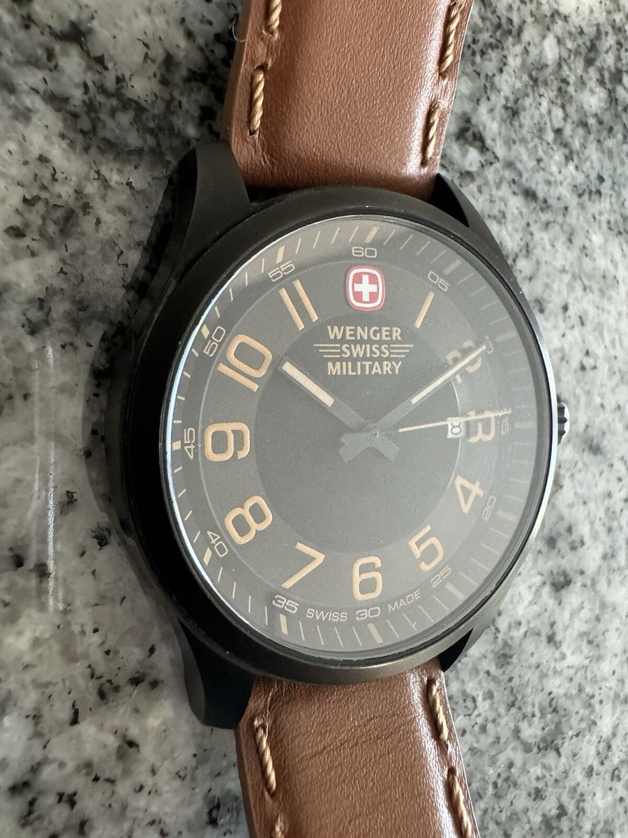 Wenger Swiss Military Terragraph Quartz Watch Black New