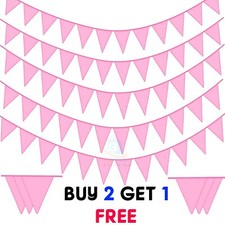NEW 10m COLOUR BUNTING FLAGS PENNANTS PARTY DECORATIONS CHRISTMAS PARTY COLOURS