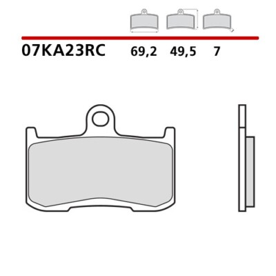 07KA23RC BREMSBELÄGE VORNE BREMBO RC TRIUMPH SPEED TRIPLE 1050 2005