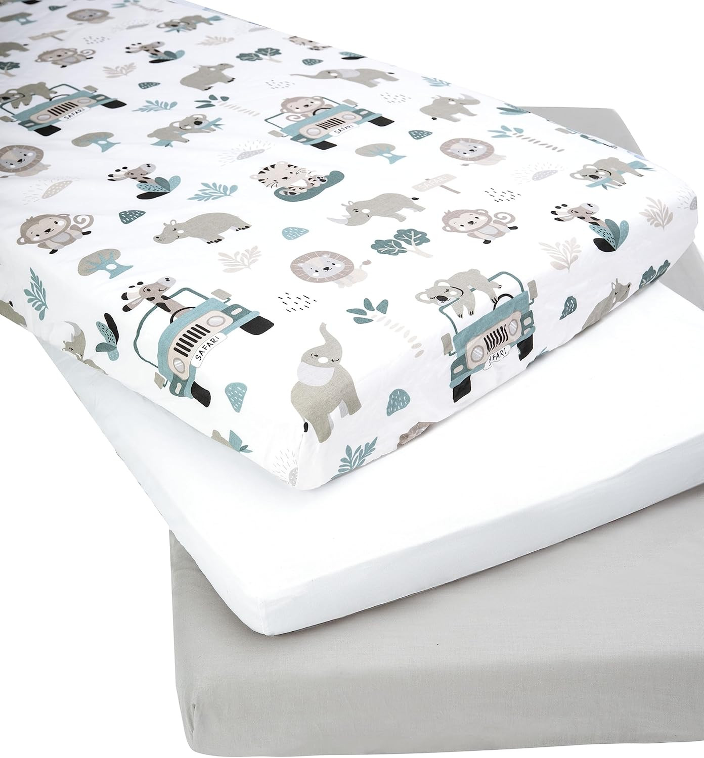 Lenzuola Lettino Set 3 Neonato 60X120-100% Cotone Lenzuolo Con Angoli Culla Copr foto 2