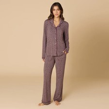 Softies Aria - Slim Notch Collar PJ Set in Wild Driftwood, Size Medium