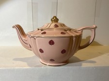 Sadler Pink Teapot with Gold Trim and Leaves ...