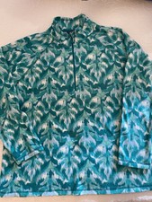 Womens Eddie Bauer 1/4 zip lightweight Fleece Patterned pullover Size XXL