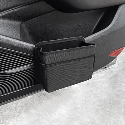 AOWIS Car Trash Can Small, Foldable Multifunctional Hanging Storage Box black 