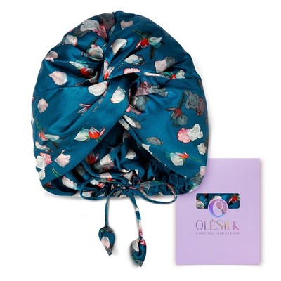 OLESILK Silk Bonnet for Sleeping Women: 100% Mulberry 22 One Size, Pattern 6