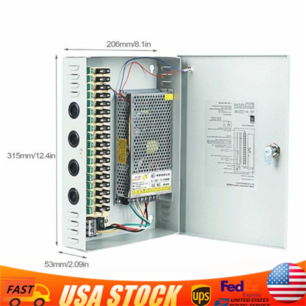 12VDC 18CH 30A Security Camera Power Supply Box Distribution