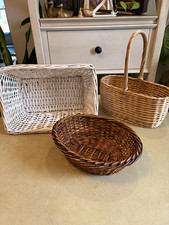 Vintage Wicker Rattan Basket Lot Set of 3 Multi-functional Home Decor St