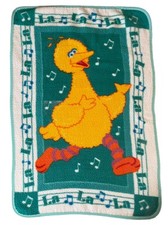 Vintage Sesame Street Big Bird La La Baby Throw Blankie Owen 30 X 45