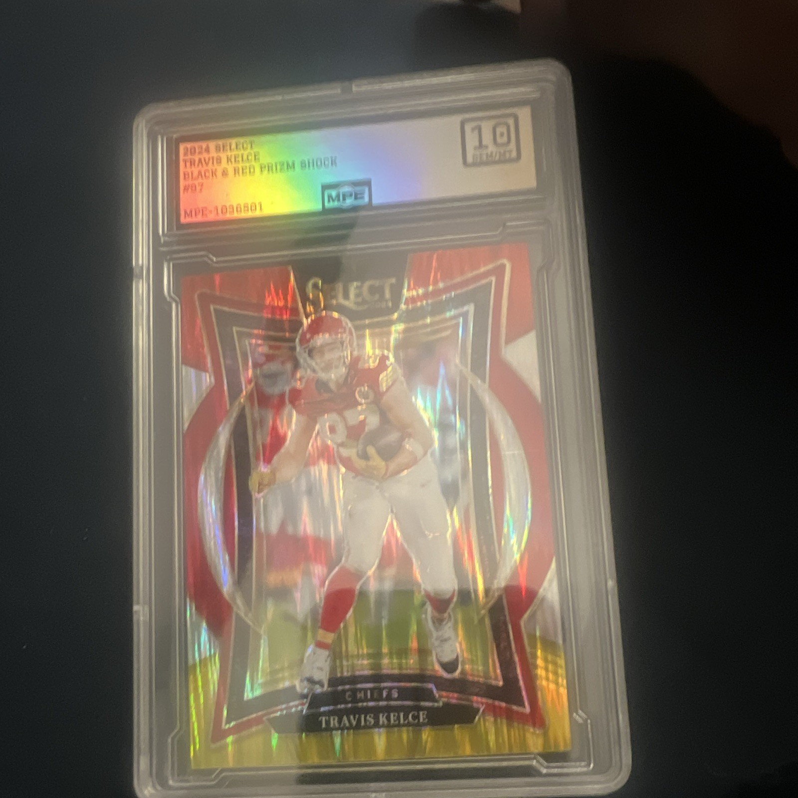 Panini Select 2024 Travis Kelce Chiefs #97 Concourse Black/Red Prizm MPE