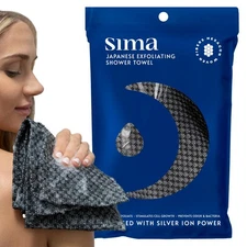 Exfoliating Washcloth Face & Body Scrub Towel - Japanese Exfoliating Towel wi...