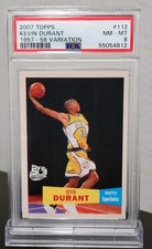 2007 Topps Kevin Durant Rookie Card #112 1957-1958 Variation PSA 8 RC. rookie card picture
