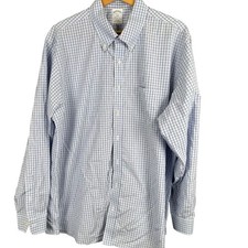 Brooks Brothers 1818 Regent Fit Blue Check Non-Iron Cotton Shirt Mens 18 6/7