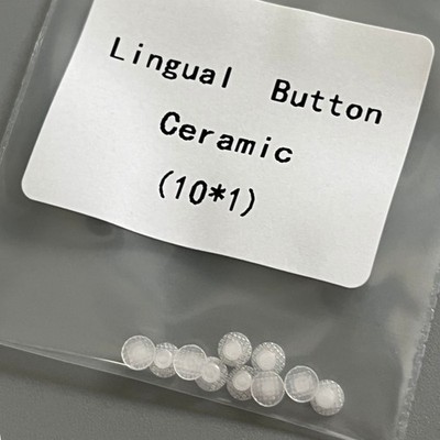 10 Pcs/Pack Dental Orthodontic Ceramic Clear Lingual Button Bondable Round Base