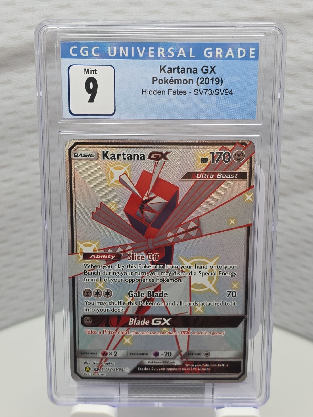 Kartana GX CGC Gem Mint 9.5 Hidden Fates Shiny Vault Ultra Rare Card TCG