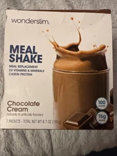 WonderSlim Meal Replacement Shake, Chocolate Cream, 100 Calories, 15g 7 Packets