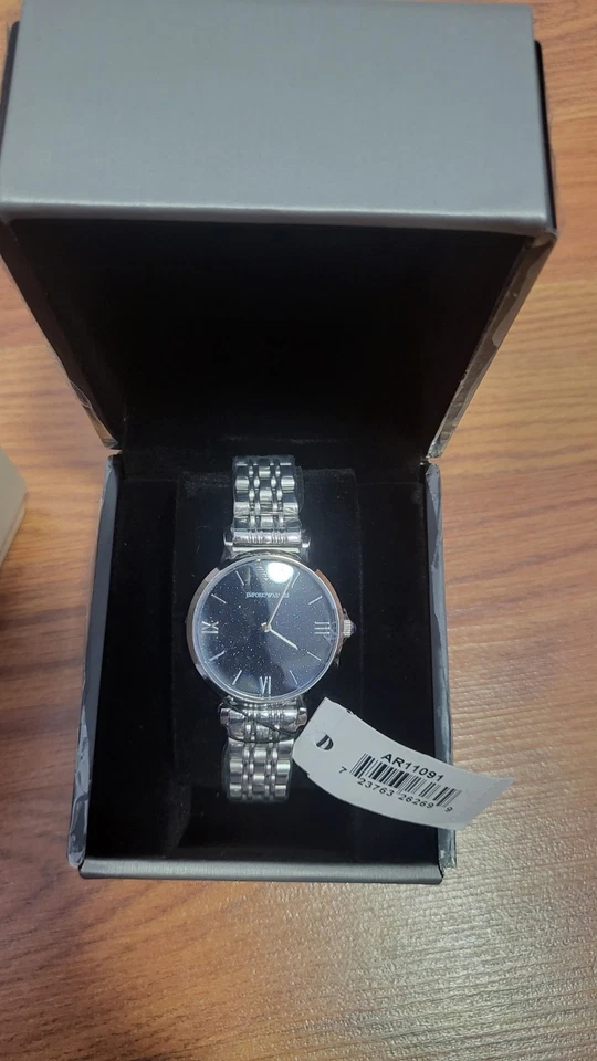 Novo! Autêntico relógio de quartzo feminino Emporio Armani AR11091 estrela azul céu Dail - Imagem 2 de 3