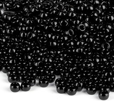 1000Pcs 9Mm Black Plastic Pony Beads for Friendship Bracelets, Hair Beads, Craft