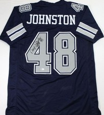 Daryl Moose Johnston Autographed Blue w/Grey Pro Style Jersey- Beckett W Auth *4