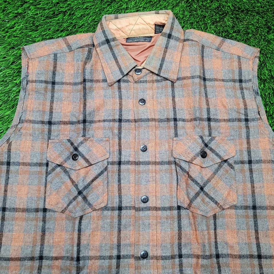 VTG 90s Grunge Plaid Flannel Shacket Mens XL Oversized Baggy (Fits 2XL) - Image 2 of 4