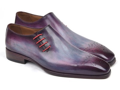 Paul Parkman Men's Side Lace Oxford Shoes Purple (ID#901F89)