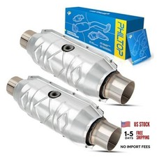 2PCS 2" Catalytic Converter 2.5 Inch Universal Inlet/Outlet Catalytic
