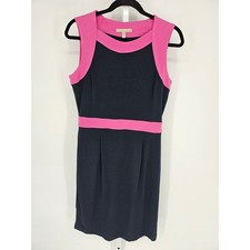 Banana Republic Women's Pink & Black Sleeveless Sheath Mod Dress Size M