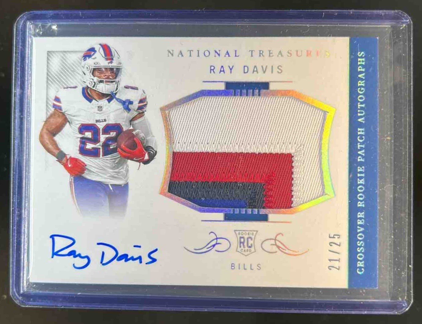 2024 National Treasures Ray Davis Crossover Rookie Patch Auto RC Silver #/25