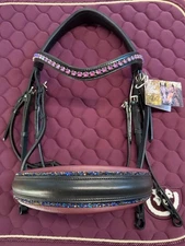Otto Schumacher Double/Weymouth Bridle. Black. Full/Horse size. Brand new!
