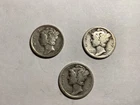 1920 and 1920d and 1920s Mercury Dimes - set break Low opening bid at melt