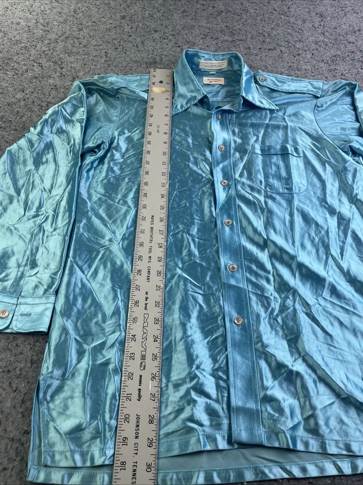 Camisa charretera Mr. Witt vintage años 80’s para hombre. Grande. Tela brillante “Disco”. Foto 3 de 4