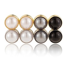 Strong Pearl Safety Magnetic Hijab Pins for Women and Girls - D-Black Grey