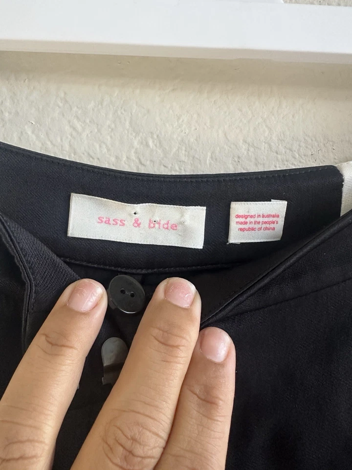 Pantalones SASS AND BIDE Blanco y Negro Talla 2 Cintura Alta Foto 4 de 4