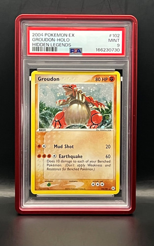 Groudon 102/101 Secret Rare Holo - 2004 Pokémon EX Hidden Legends PSA 9 Mint