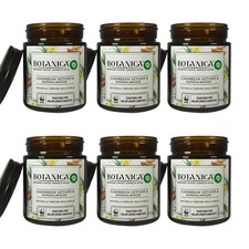 Air Wick Botanica Duftkerze Karibisches Süßgras & Sandelholz - 6er Pack je 120g