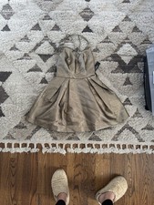 Lulus Shimmering Gold Metallic Mini Dress Women's