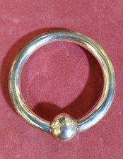 Antique sterling silver teething ring rattle, New England hallmarked