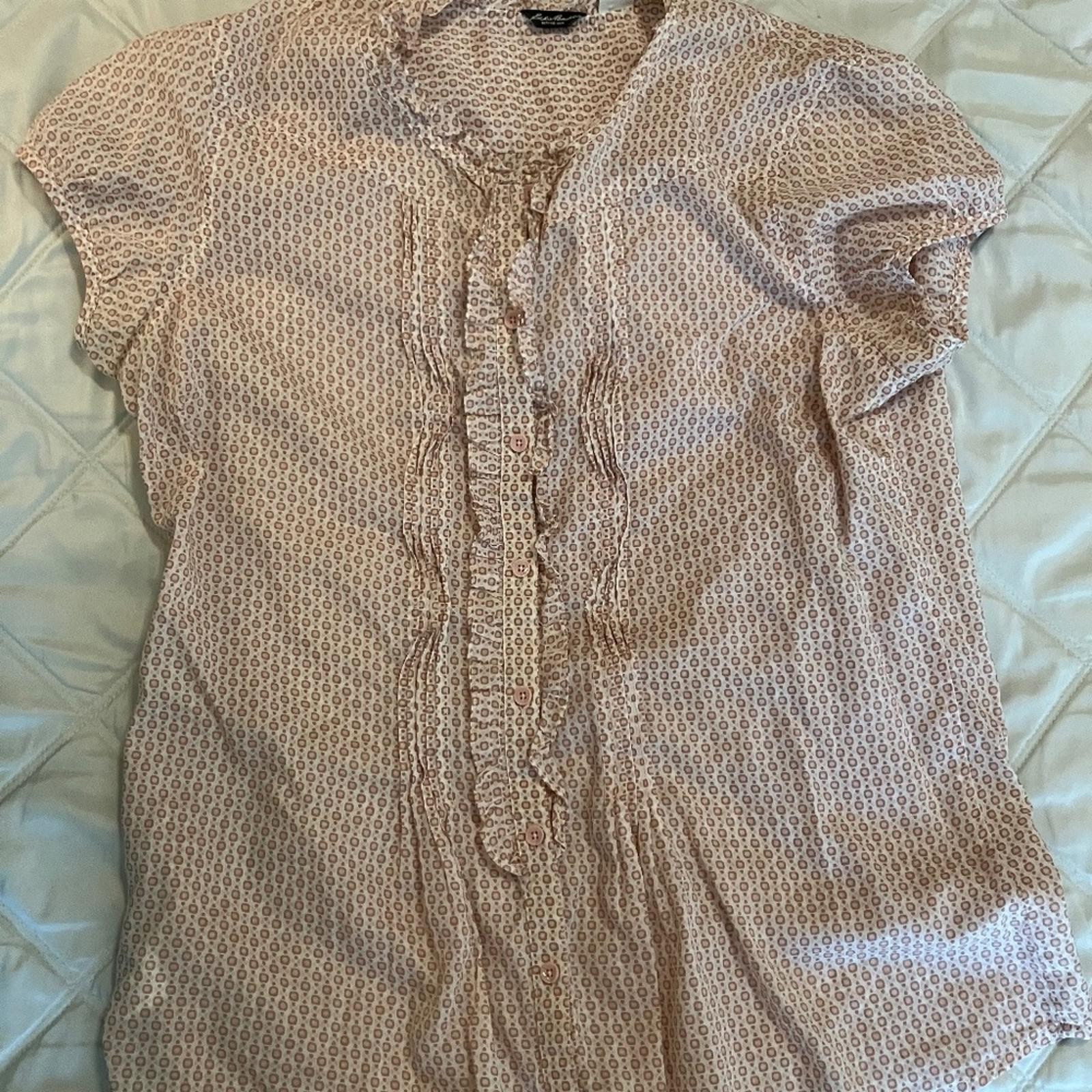 EDDIE BAUER Ruffel Button Down Summer Lightweight… - image 1