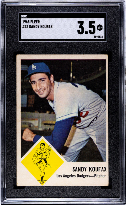1963 Fleer #42 Sandy Koufax (HOF) Los Angeles Dodgers SGC 3.5 VG+