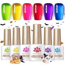 Jelly Gel Nail Polish Set,6 Colors Neon Soak Off-Esmalte Uñas Jelly Gel- Art DIY