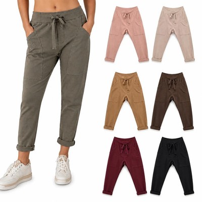 WENDY TRENDY Damen Jogpants Baggy Hose Jogger große Taschen Baumwolle Made in