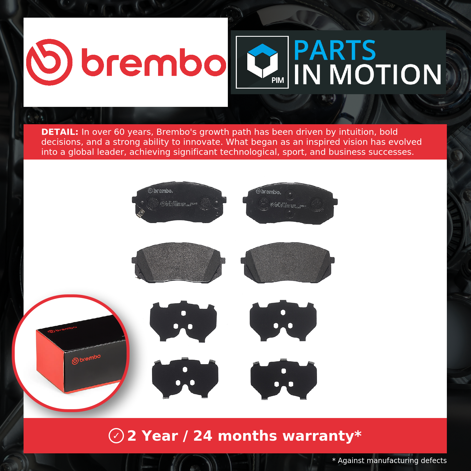 Brake Pads Set fits KIA PROCEED 1.6 Front 2018 on G4FJ Brembo 581011DA21 Quality - Image 19